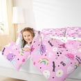 thumbnail image 4 of jejeloiu Pink Coquette Bow Full Size Comforter Sets Kids,Cute Cartoon Cat Bedding Sets For Girls,Reversible,3pcs, 4 of 8
