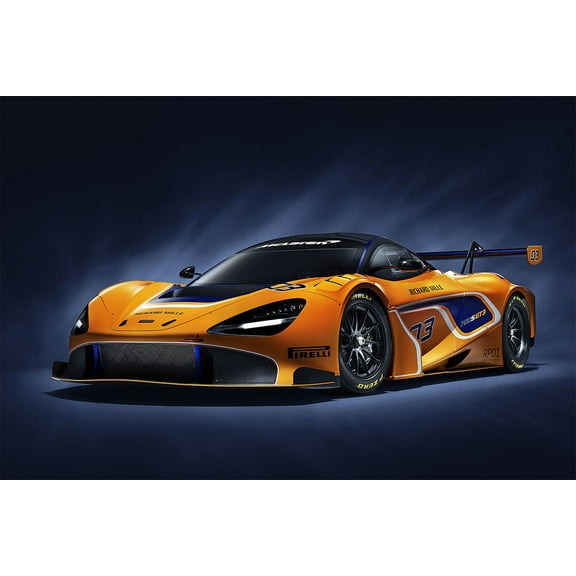 McLaren 720S GT3 Racing Car Design Car Wall Art Home Decor - 12x18 Inch Laminated Poster - Stunning Detail and Bold Colors
