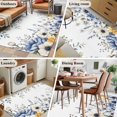 thumbnail image 6 of Blue Yellow Area&nbsp;Rug 2.7x5ft Flowers Eucalyptus Leaves Farmhouse Botanical Non-Slip&nbsp;Washable Square&nbsp;Rugs Soft Felt Indoor Floor Mat for Bedroom Kitchen Living Room Bathroom, 6 of 9