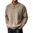 thumbnail image 3 of Sweatshirts for Men 2026 Fall Winter Long Sleeve Casual Stand Collar Plain Knitted Pullover Sweatshirt Mens Sweater, 3 of 5