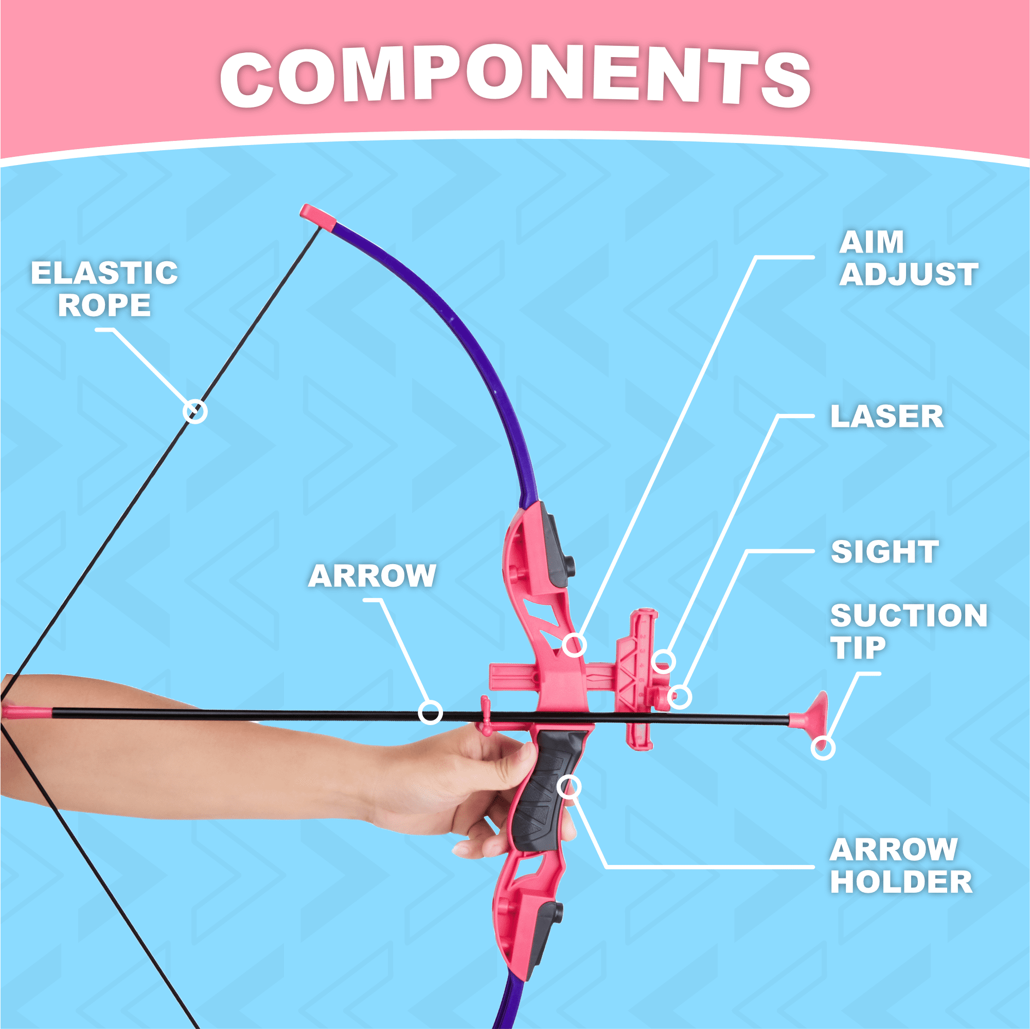 Contixo Bow and Arrow Set for Kids, Archery Toy with Infrared Aiming Assist, Outdoor Games, Green/Pink, 2 Pack