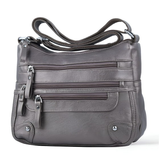 GASTROPOD 10 Pockets Crossbody Purses for Women Medium Pocketbooks Lightweight Ladies Satchel Bag Multi Pocket Shoulder Handbag