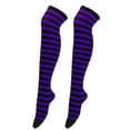 thumbnail image 2 of Women Socks Striped Knee High Socks Arm Warmer Fingerless Gloves Set for Halloween Christmas, 2 of 6