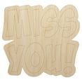 thumbnail image 1 of Miss You Cute Text Wood Shape Unfinished Piece Cutout Craft DIY Projects - 4.70 Inch Size - 1/8 Inch Thick, 1 of 7