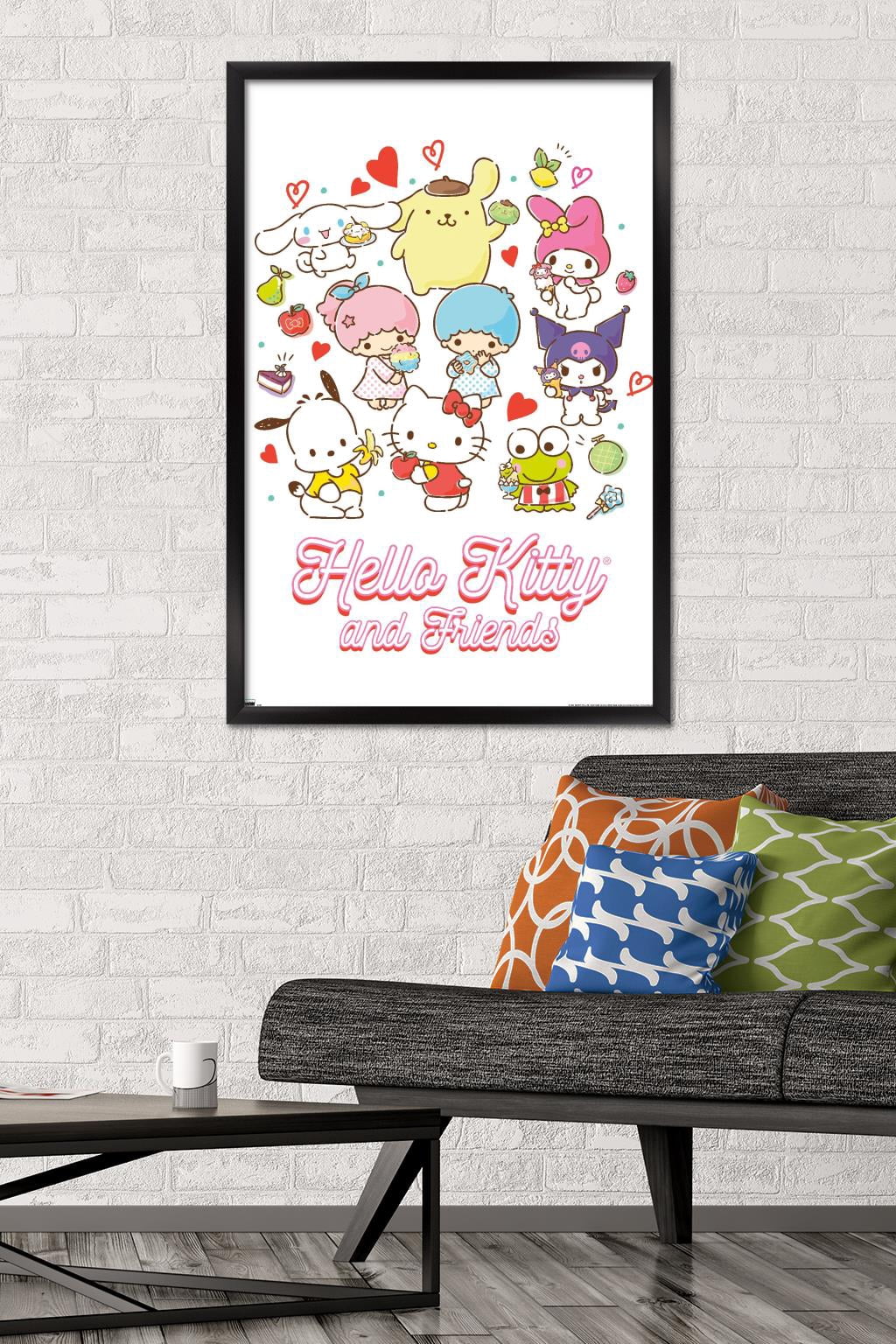 Hello Kitty and Friends - Kawaii Favorite Flavors Wall Poster, 22.375" x 34" Framed