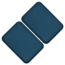 CATIEBYE 2Pcs Dark Blue Plastic Fast Food Trays Serving Trays Plastic Reusable Nonslip Bottom Cafe Use Home Kitchens
