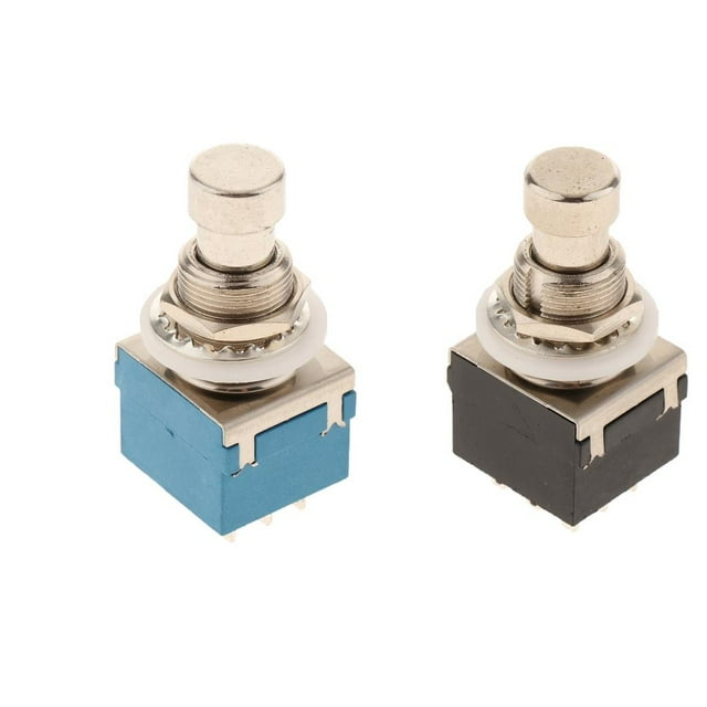 S SERENABLE 2 Pieces Push Button Foot Switch Guitar Effect Pedal Metal 9