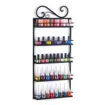 Dazone Wall Mount 5 Tiers Nail Polish Rack Organizer Hold 60 Bottles Nail Polish Shelf (Black)
