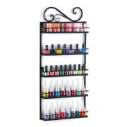 Dazone Wall Mount 5 Tiers Nail Polish Rack Organizer Hold 60 Bottles Nail Polish Shelf (Black)