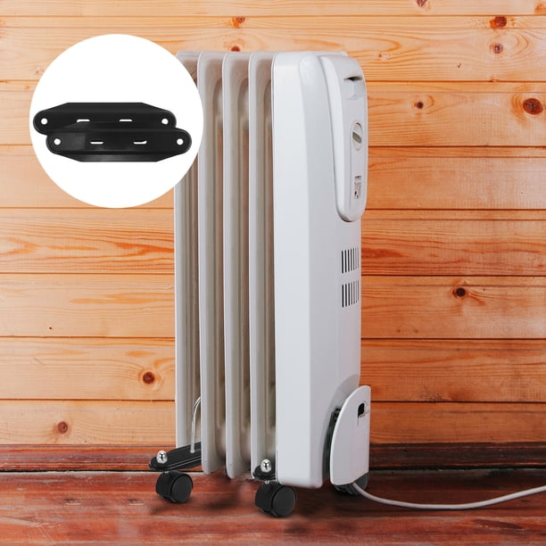 unbranded 2Ud Soporte De Radiador Negro Para Calefactor Eléctrico Con Móviles Para Uso