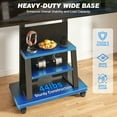 thumbnail image 4 of TAVR Furniture Mobile TV Cart for 40-86 inch with 3 Tiers Wooden Shelves, Height Adjustable Portable Rolling TV Stand up to 200lbs, 4 of 9