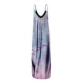 thumbnail image 2 of KOMOO Women Loose Long Dress, Abstract Oil Painting Sling Dress Sleeveless U Neck Dress Plus Size, 2 of 4