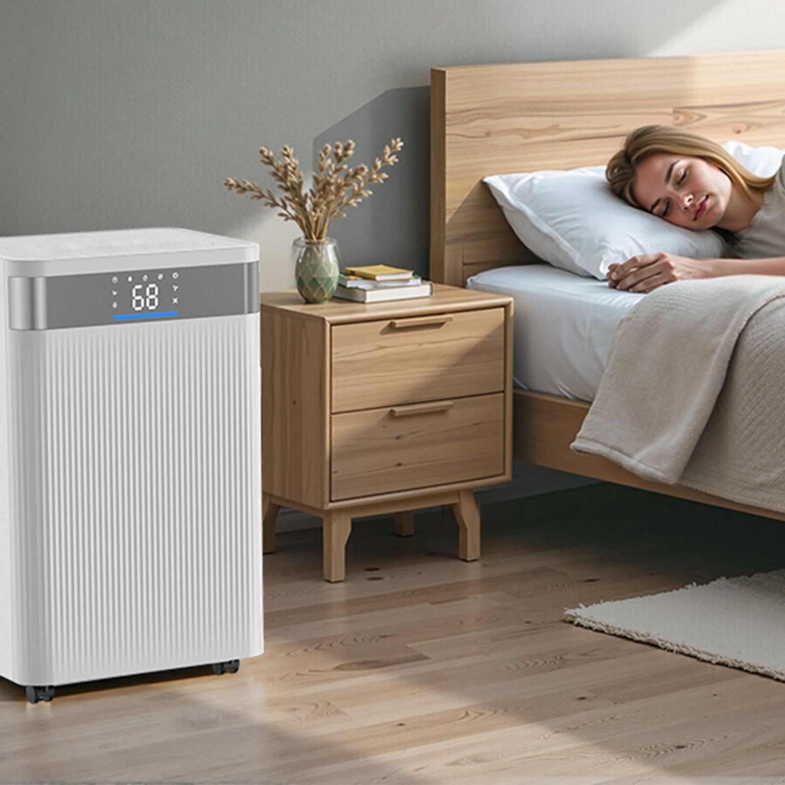 35 Pint Dehumidifier for Home and Basement, Smart Humidity Control with Auto, Continuous, and Sleep Modes, Low Noise 38dB Operation, LED Display, Dual Drainage Options, Room Dehumidifier