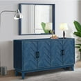 thumbnail image 5 of Sideboard Storage Cabinet with 4 Doors Adjustable Shelf Freestanding Wooden Lacquer Decorative Buffet Cabinet for Living Room Kitchen(Blue), 5 of 9