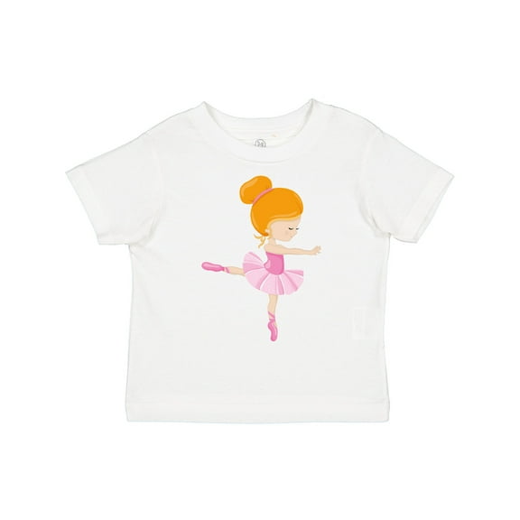 Inktastic Ballerina, Ballet Girl, Ballet Dance, Orange Hair Girls Toddler T-Shirt