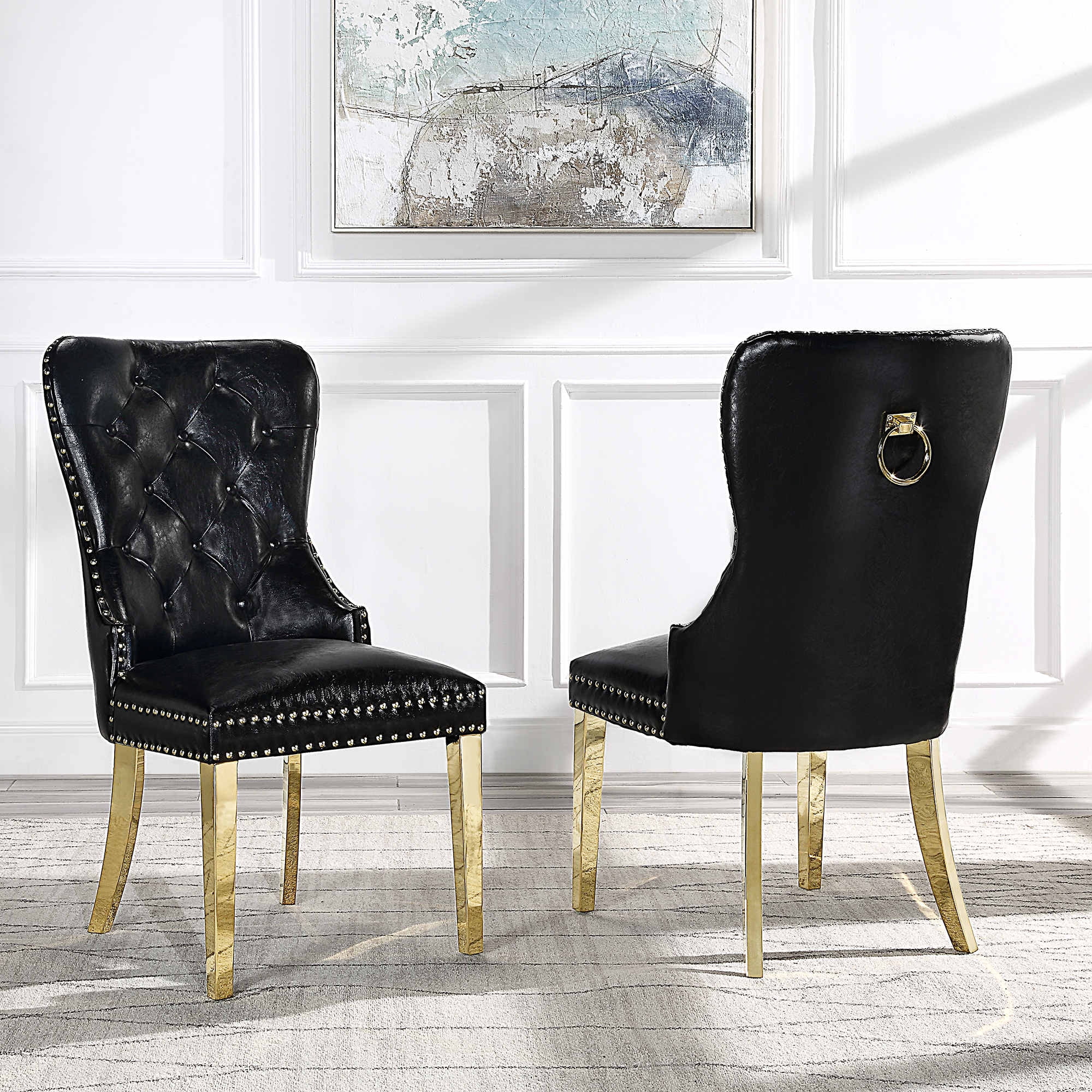 Modern Leatherette Dining Chairs Set Of 2 Upholstered Dining Room modern-leatherette-dining-chairs-set-of-2-upholstered-dining-room