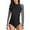 Black, variant on Alove Women's Stripe Swimwear Top Long Sleeves Rash Guard UPF 50 Swim Shirt