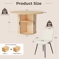 thumbnail image 3 of Hawsaiy 5-Piece Dining Table Set for 4, 47" Round Dining Table Set with 4 PU Leather Dining Chairs, Modern Farmhouse Table Set for Dining Room (Natural+Beige), 3 of 10