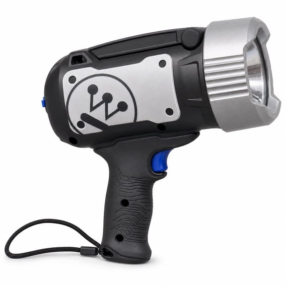 2000lm Rechargeable LED Spotlight with Built-In 2000mAh Battery and 90 Degree Pivoting Stand for Hiking, Emergency, Camping, Hunting