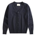 thumbnail image 5 of KPOPLK Baby Boys Basic Long Sleeve V-Neck Classic Knit Cardigan Sweater(8-9 Years,R63-Dark Blue), 5 of 5