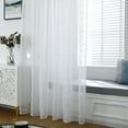 thumbnail image 6 of Semi-Sheer Curtains Rod Pocket Room Darkening Curtains for Living Room/Bedroom Set of 2 Panels (39'' W x 78'' L, White), 6 of 8