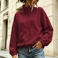 thumbnail image 2 of Hurxie Womens Half Zip Pullover Sweatshirt Long Sleeve Quarter Zip Sweatshirts Mock Neck Soft Casual Fall Sweatshirts, Daily Wear, 2 of 7