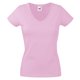 thumbnail image 1 of Fruit Of The Loom- Camiseta de manga corta Valuewieght con cuello en forma de V para mujer (Rosa claro), 1 of 2