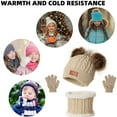 thumbnail image 2 of Viworld 3Pcs/Set Baby Kids Beanie Hat Scarf Gloves Set Winter Warm Double Pom Pom Knit Hat Scarf Gloves for Girls Boys 1-5 Years, 2 of 9