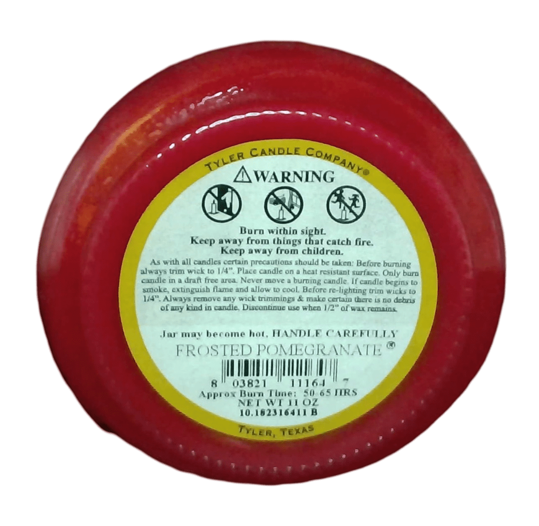 Tyler Candle Company - Frosted Pomegranate - 11oz jar candle - with Tyler matches