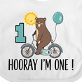 thumbnail image 4 of Inktastic 1st Birthday Bear on Bicycle 1 Year Old Boys or Girls Baby Bib, 4 of 4
