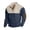 Navy, variant on Men Sweatshirt Casual Loose Comfortable Buckle Stand Long Sleeve Corduroy Motion Trend Tops