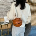 thumbnail image 6 of Hfnxid Basketball Shaped Purse Girls Women Zipper Cross Body Bag Trendy PU Handbag Shoulder Bag, 6 of 8