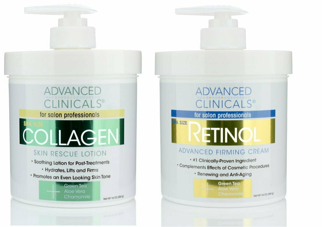 Advanced Clinicals Retinol Cream and Collagen Cream Skin Care Set of 2