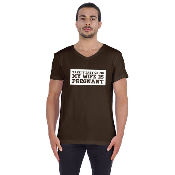 Inkmeso Men's Tshirt Take It Easy On Me My Wife Is Pregnant€ Pregnancy Announcement Jersey Tee Shirt For Daddy