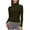 Army Green, variant on HomeDM Women's Long Sleeve Shirts, Turtleneck Solid Color Ribbed Basic Pullover Tops Fall Layer Slim Fit Tee Shirts - Wine/L