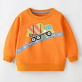 thumbnail image 2 of Odeerbi Toddler Boys Crewneck Sweatshirts Cartoon Printed Pullover Sweatshirts Children Loose Sweater Spring Fall Baby Clothing Round Neck Long Sleeve Sweatshirt Orange, 2 of 9