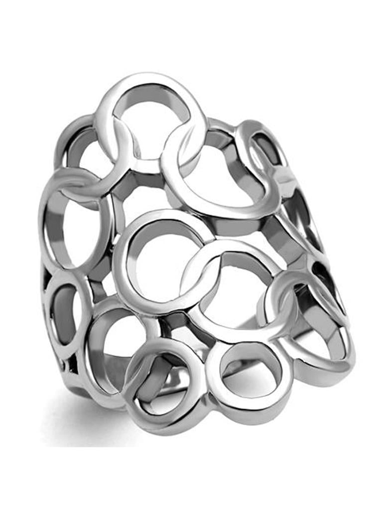 Women's Stainless Steel Ring 316 High Polished Wide Band Fashion Ring