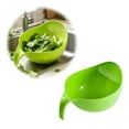 thumbnail image 2 of Rice Strainer Built-in Drain Holes Food-grade Plastic Colander with Handle Food Filter Drain Basket for Pasta, Vegetables, Fruits Durable Reinforced Kitchen Washing Strainer(1pcs),L green, 2 of 8