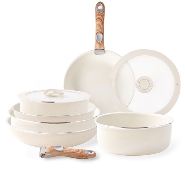 Caannasweis 13 Pieces Nonstick Pots and Pans Detachable Handle Cookware