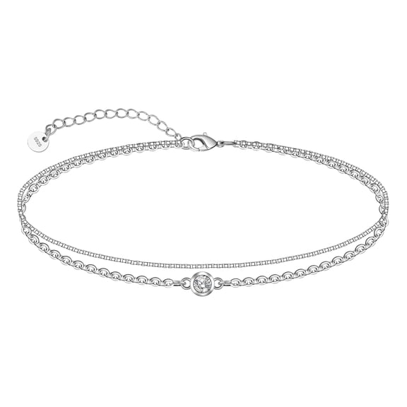 CHIC & ARTSY 925 Sterling Silver Ankle Bracelet Multilayer Anklets for Women