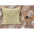 thumbnail image 2 of Yellow and White Fluffy Throw Pillow Cushion Cover, Ornate Floral Pattern with Swirls Curls Symmetrical Overlap Motifs, Decorative Square Pillow Case, 16" x 16", Pale Yellow White, by Ambesonne, 2 of 5