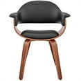 thumbnail image 5 of Adalyn Black Faux Leather and Walnut Wood Dining Room Accent Chair, 5 of 12