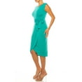 thumbnail image 2 of Women's Elegant Sleeveless Sheath Dress with Knife PleatsTulip Skirt Front Sash Detail, 2 of 5