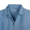 thumbnail image 4 of COEVALS CLUB Men’s Linen Beach Summer Casual Button Down Shirt Solid Short Sleeve Cotton Guayabera Shirts (Light Blue/M 15#), 4 of 6