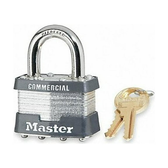 Master Lock Keyed Padlock, 3/4 in,Rectangle,Silver 81KA