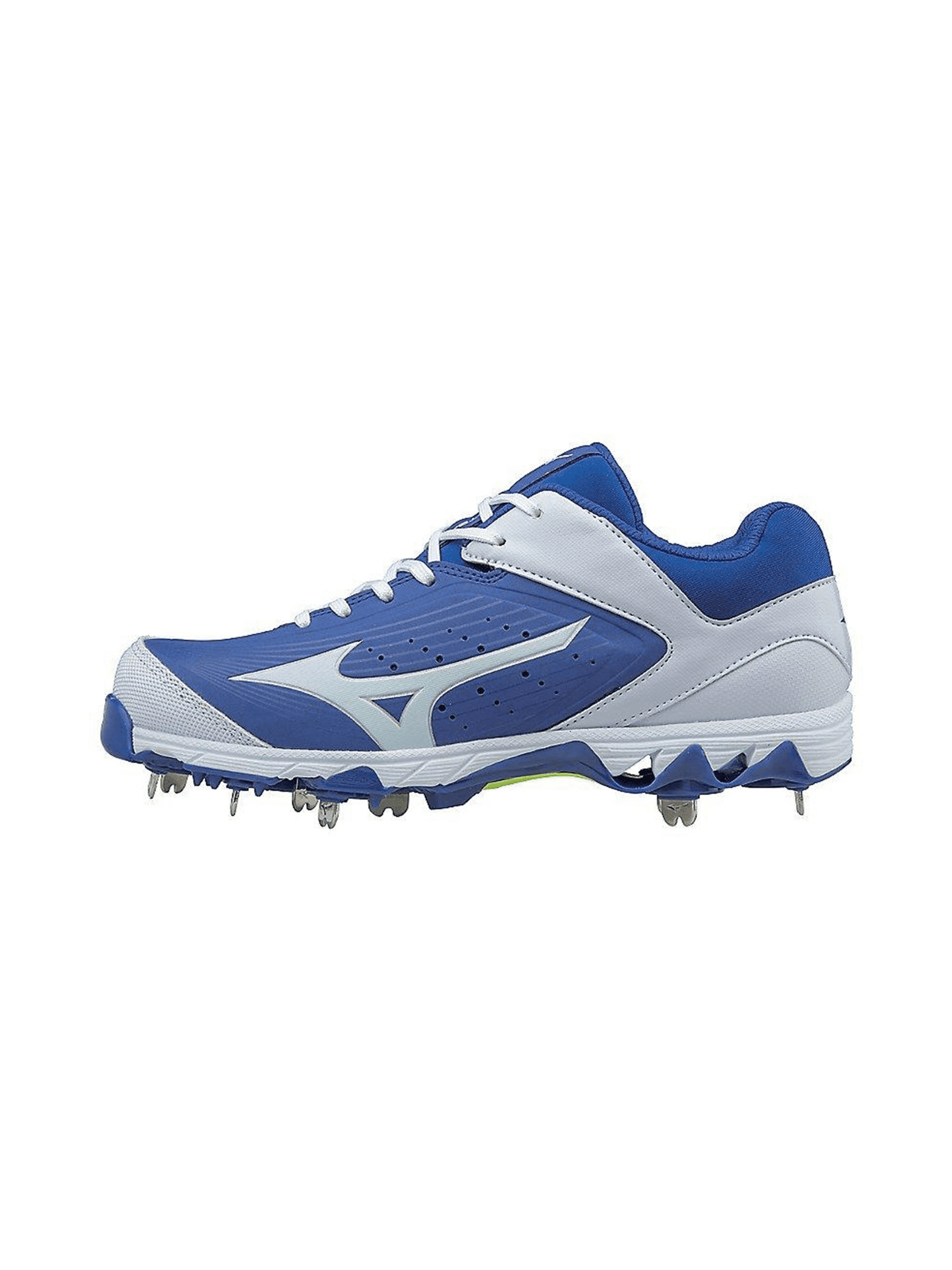 blue and white mizuno cleats