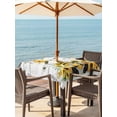 thumbnail image 3 of Outdoor Tablecloth with Umbrella Hole for Patio/Picnic/Party/Camping, Gnomes Sunflower Waterproof Table Cloth Square Cover Washable, Bees Branches Floral Wooden (60"x 60"), 3 of 8