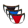 thumbnail image 1 of Papi Men's 3-Pack Jockstrap, Athletic Supporter, Breathable Male Workout Underwear, Lychee/Prince Blue/Black, Medium, 1 of 1