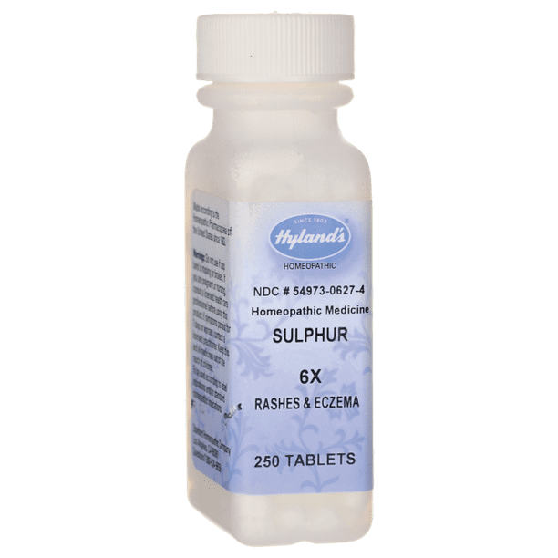 Hyland's Sulphur 6X Tablets, Natural Relief of Itchy Skin, Diarrhea or