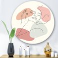 thumbnail image 2 of Designart 'Continuous One Line Portrait of Woman' Modern Circle Metal Wall Art 23x23 - Disc of 23, 2 of 5